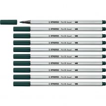 Lot De 10 Feutre Pinceau Pen 68 Brush, Vert Sapin Stabilo - Stabilo