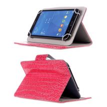 Housse Universelle Simili Peau Croco Tablette 7 Pouces Rabat Pression Magenta Yonis - Yonis