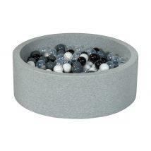 Piscine À Balles Aire De Jeu + 300 Balles Noir, Blanc, Transparent, Gris - Velinda