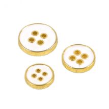 Lot De 3 Boutons Laqués Blanc - MyMercerie