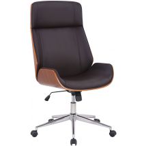 Chaise De Bureau Varel Simili Cuir Noyer/marron - Ovegna