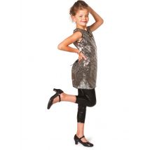 Robe Paillettes Disco Argent Enfant Taille 164 - WILBERS