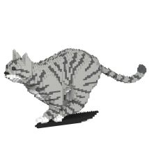 Chat Tigré Gris Clair Qui Court | Jekca | 14 Ans Et + - Jekca