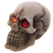 Figurine - Tête De Mort - Crâne - Yeux Rouges - Décoration - Halloween - 5x4cm - PUCKATOR