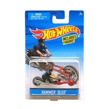 Motorcycle Hammer Sled - Hot Wheels - Moto Noir - Miniature Avec Figurine - Mattel - X2076 - Hot Wheels