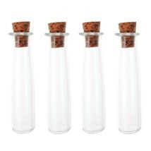 4 Mini Tubes En Verre 4 Cm À Bouchon Liège - Graine Creative
