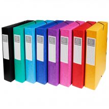 Boite De Classement Exabox Dos 60mm Carte Lustrée - A4 - Couleurs Assorties - X 8 - Exacompta