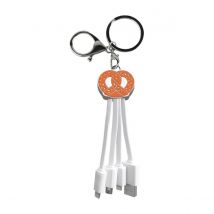 Yello Koko Câble Usb-a/microusb/usb C/lightning 2a En Format Porte-clés Bretzel Blanc - Yello Koko