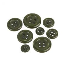 Lot De 6 Boutons Ronds 4 Trous Vert Sapin - My mercerie