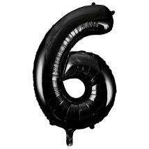 Ballon Géant Chiffre 6 Noir (86 Cm) - Annikids