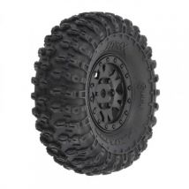 Pneus Hyrax Avant/arrière (x4) 1.0 Montés 7mm Noir Impulse Pour Scx24 - PROLINE