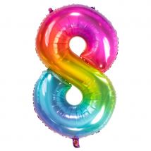 Ballon Géant Rainbow Chiffre 8 - 81 Cm - Annikids