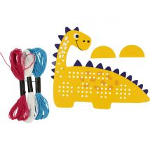 Kit Point De Croix Pour Enfant Dinosaure - Megacrea DIY