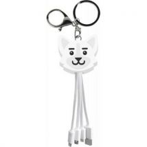 Yello Koko Câble 3 En 1 Usb A/micro Usb & Usb C & Lightning 0,15m Chien Blanc - Yello Koko