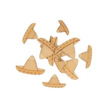 30 Mini Décorations En Bois - Sombreros - Viva La Vida - Artemio