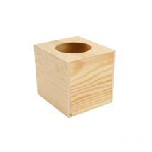 Boite À Mouchoirs En Bois Découpe Rond 14 X 12.3 H 14 Cm - Megacrea DIY