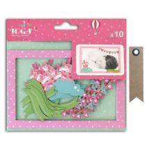 10 Cartes Découpées Polaroid Joséphine + 20 Étiquettes Kraft Fanion - Youdoit