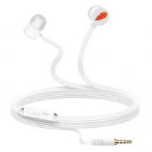 Linq Écouteurs Jack 3.5mm Kit Main Libre Fruit + Bague Support Incluse Blanc