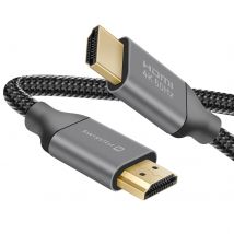 Swissten Câble Hdmi 2.0 Ultra Hd 4k 60hz Nylon Tressé 3m Connecteurs Plaqués Or Noir