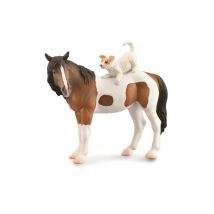 Collecta Chevaux (1:20 Xl): Jument Skewbald Avec Jack Russel Terrier 12.5x10.5cm - No Name