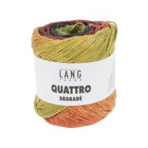 Coton À Tricoter Et À Crocheter Quattro Degrade - 100gr - Lang Yarns Multicolore 0009 (vert-rouge-jeune)