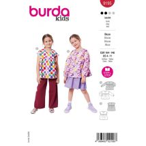 Patron Burda 9195 - Chemisier Taille N°fr 4-11 Ans