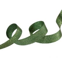 Bobine 25m Gros Grain Métallisé Vert Bouteille 15mm - My mercerie