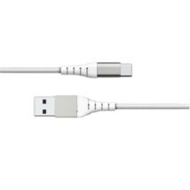 Force Power Câble Renforcé Usb A / Usb C 1.2m 3a 15w Résistant À 12 000 Flexions Blanc