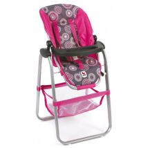 Chaise Haute De Poupée Rose Imprime - Bayer Chic 2000 - 65587 - Accessoire Poupon - Bayer Chic 2000