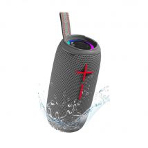 Enceinte Bluetooth Waterproof Puissante 10w Autonomie 4-6h Lumière Rythmique Ipx6 Gris Yonis - Yonis