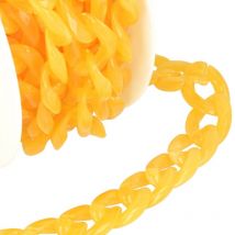 Bobine 5m Chaîne Plastique Brillant Jaune Or 20mm - My mercerie