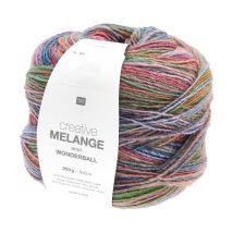 Pelote De Laine Creative Melange Aran Wonderball - 200 Gr - Rico Design 18 Saumon/pétrole Multicolore