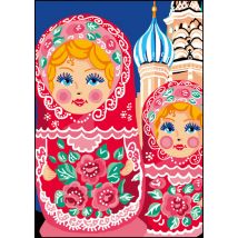 Canevas Antique Les Matriochlas 32x50cm - LUC