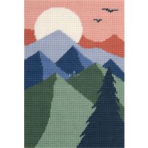 Canevas Penelope Imprimé Tapisserie Montagne 20x30 Cm - Dmc