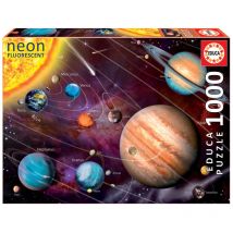 Puzzle - 1000 Pièces - Effet Néon - Le Système Solaire - Educa - Educa Borras