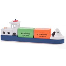 Péniche Avec 2 Containers - New Classic Toys