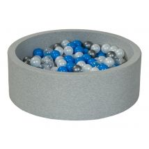Piscine À Balles Aire De Jeu + 300 Balles Perle, Transparent, Bleu, Argent - Velinda
