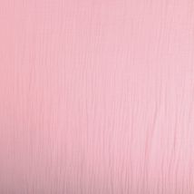 Tissu Double Gaze De Coton Uni Rose Bébé - Au Mètre - Craftine