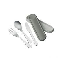 Couverts Transportables - Cuillère - Fourchette - Couteau - Inox - Boîte Grise - Maped