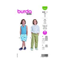 Patron Burda 9224 - Pantalon Cargo Pour Enfants Taille N°fr 3-8