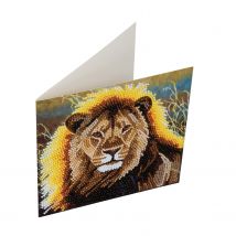 Crystal Art Kit Carte Broderie Diamant 18x18cm Lion - Diamonds