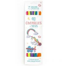 Kit 40 Chenilles + Yeux - Coul Feerie - Graine Creative