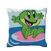 Kit Coussin Demi-point De Croix Grenouille 40x40 Cm - LUC