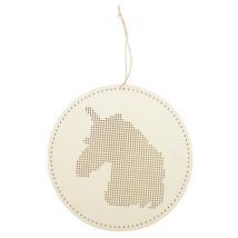 Suspension À Broder Tête De Licorne En Bois 22cm - Graine Creative