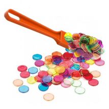 Baton Magnetique Orange + 100 Pions De Loto - Ramasse Jetons - Kit Accessoires Bingo - Kim'Play
