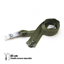 Fermeture Éclair Z78 - 9mm Séparable Double Curseur Kaki - 85 Cm - Eclair Prym
