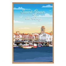 Tableau Mural Encadré Illustration Saint-jean-de-luz 65x97 Cm - Ceanothe