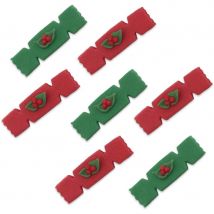 7 Décors Crackers Rouge Et Vert En Sucre - CREATIVE PARTY