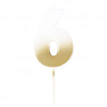 Bougie Chiffre 6 - Ombré Or - Ginger Ray