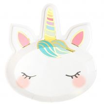 8 Assiettes Licorne Pastel - TALKING TABLES